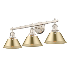 Golden 3306-BA3 PW-BCB - Yep by Golden Lighting Orwell 3-light Vanity in Pewter and Brushed Champagne Brass shade